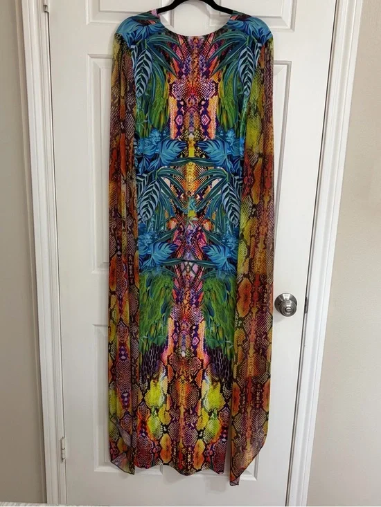 NWOT VENUS Tropical Print Dress with Fun Sleeves - Picture 15 of 16